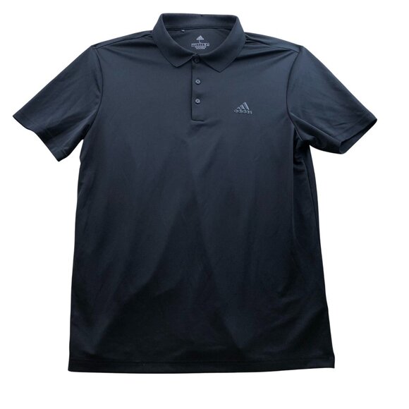 Adidas Mens Polo Primegreen Shirt Large Primegreen Classic Short Sleeve Black - Picture 1 of 12